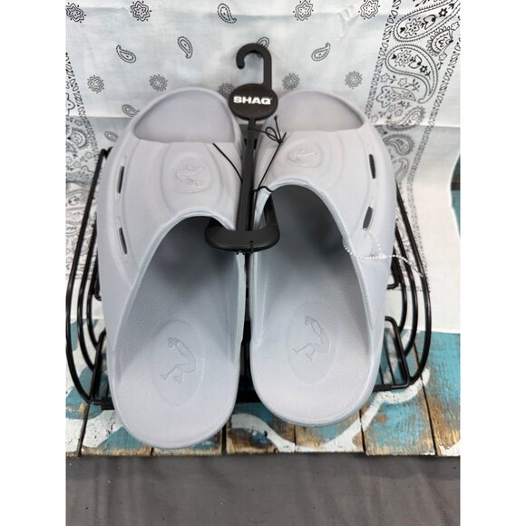 New Shaq Oneal Mens Grey Slides Size 11